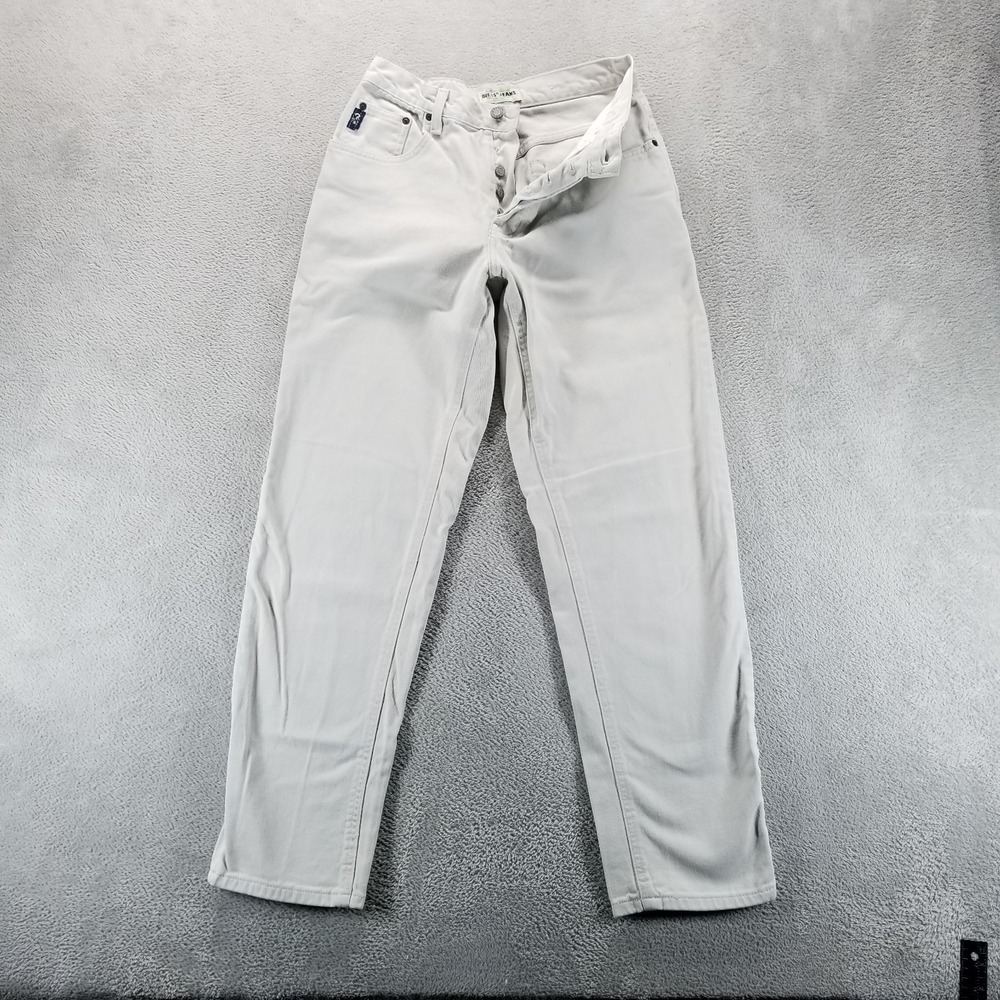 VTG‎ Guess Jeans Mens 28x30 Beige Tapered Button Fly Mid Rise